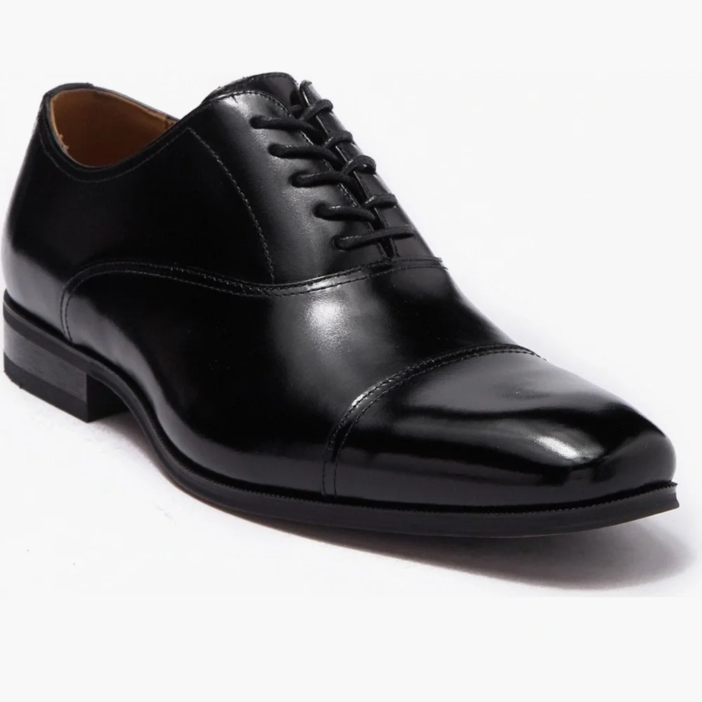Men's Black Leather Dress Shoes